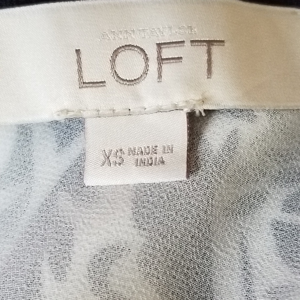 Ann Taylor Loft dress size xs navy blue white - Picture 4 of 5